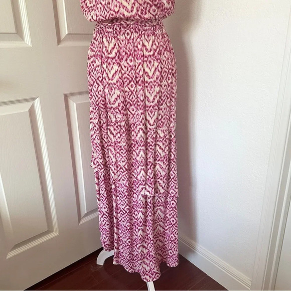 Who What Wear Pink Printed Midi Length Sleeveless Mock Neck Dress - Picture 7 of 16